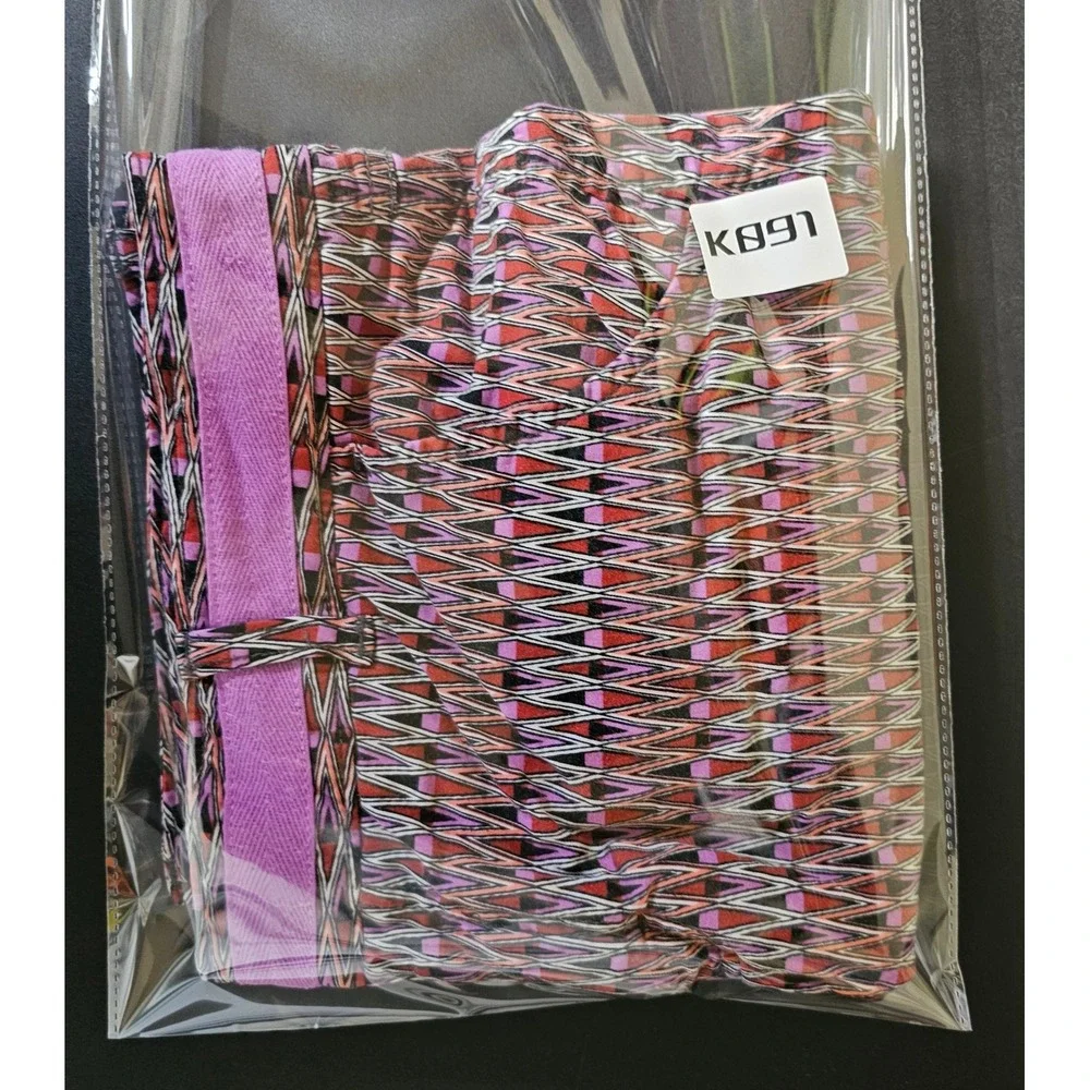 ATHLETA Airel Fo Sho Cotton Thistle Purple Zigzag Print Shorts Women's Size 12